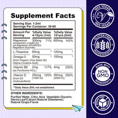 CFILIHTC Kids Magnesium Liquid Drops label highlighting grape flavor
