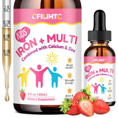 CFILIHTC liquid iron drops with dropper for kids, easy dosing and energy support