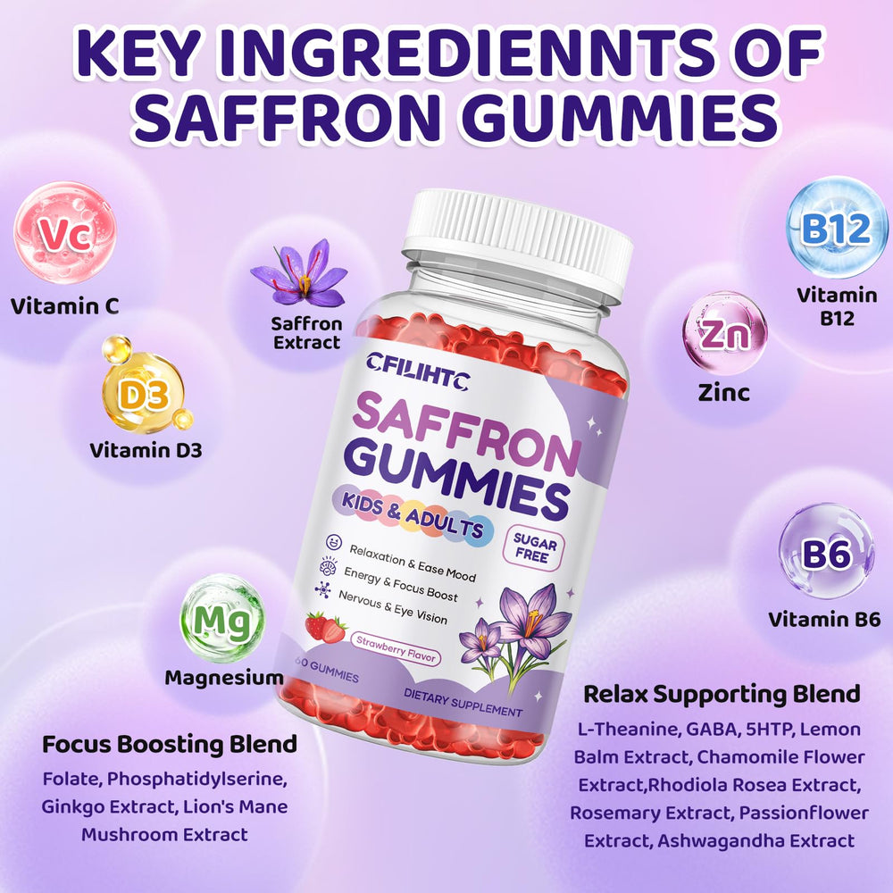 CFILIHTC saffron gummies strawberry gummy on hand for daily use