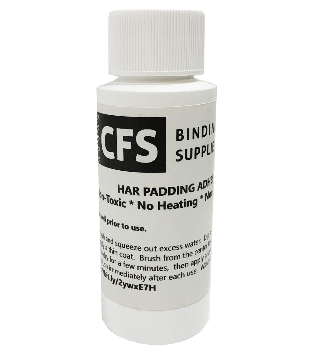 CFS HAR Notepad Padding Compound on stack of papers for smooth, durable notepads.