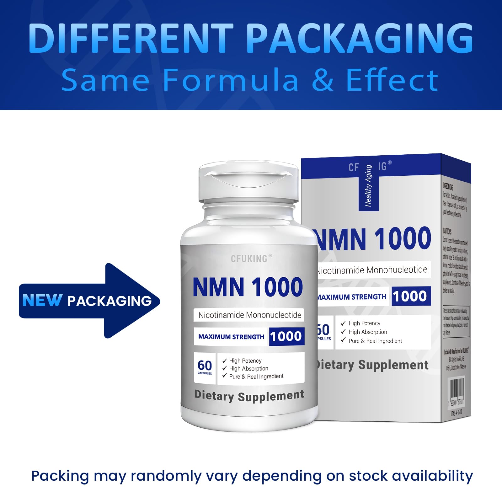 CFUKING NMN enteric capsules showcasing enhanced absorption.