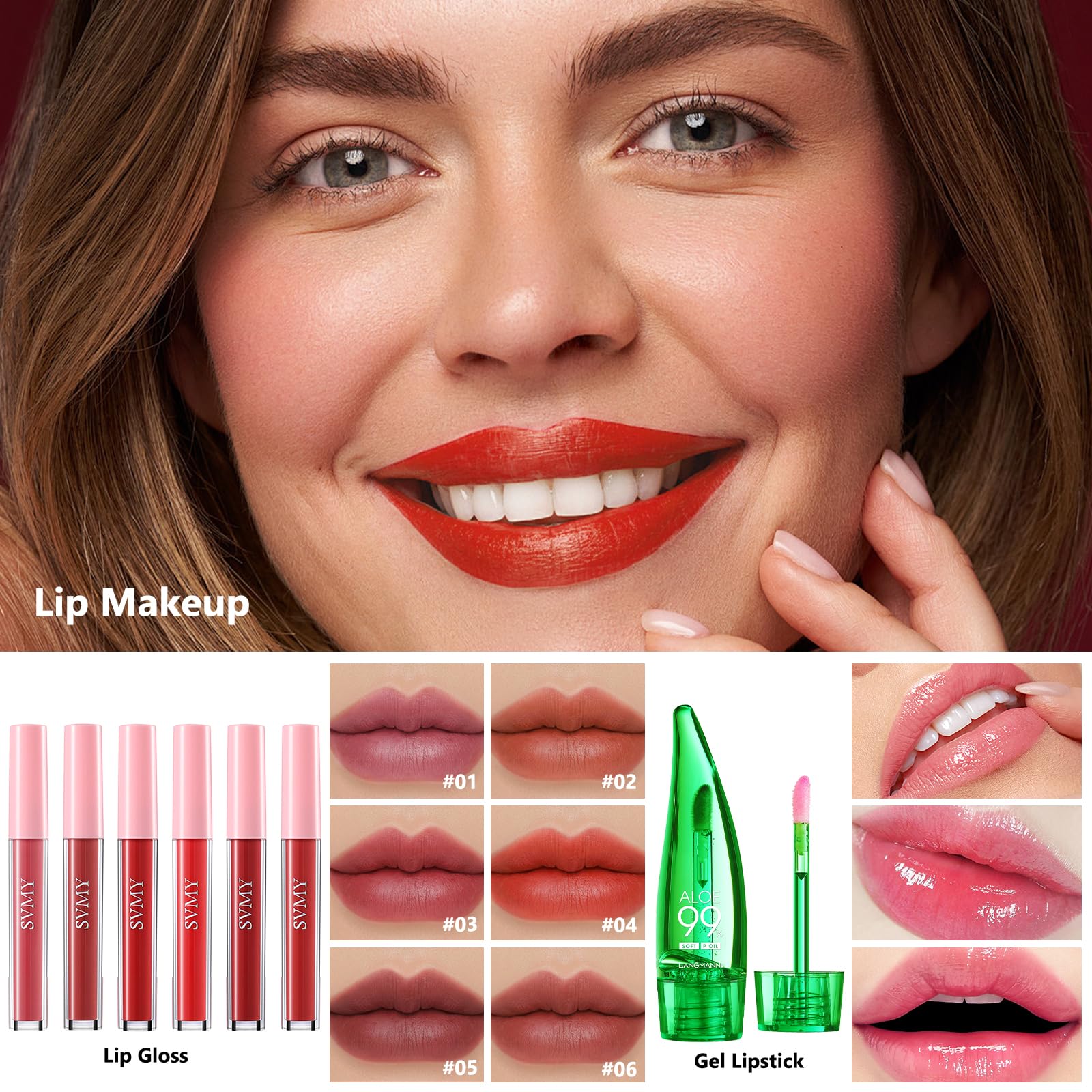 CHAFFUL lip gloss-gel lipstick pair offers bold color and shine options.