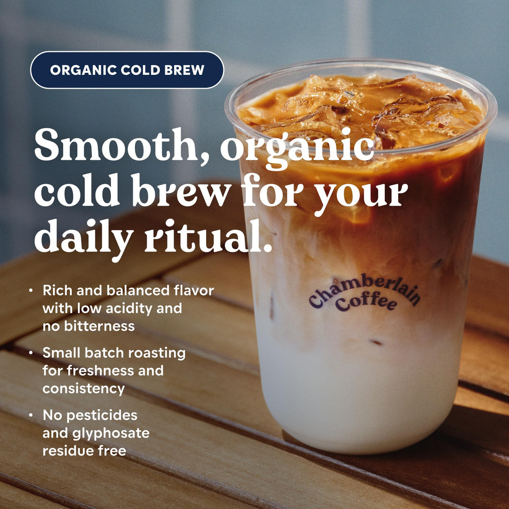 Chamberlain Coffee hazelnut blend cold brew single-serve bag with nutty aroma