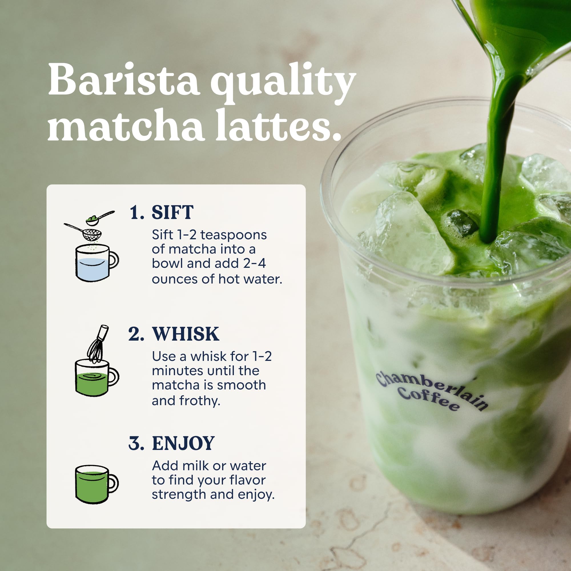 Hot Chamberlain Coffee Vanilla Matcha served in a mug for morning warmth