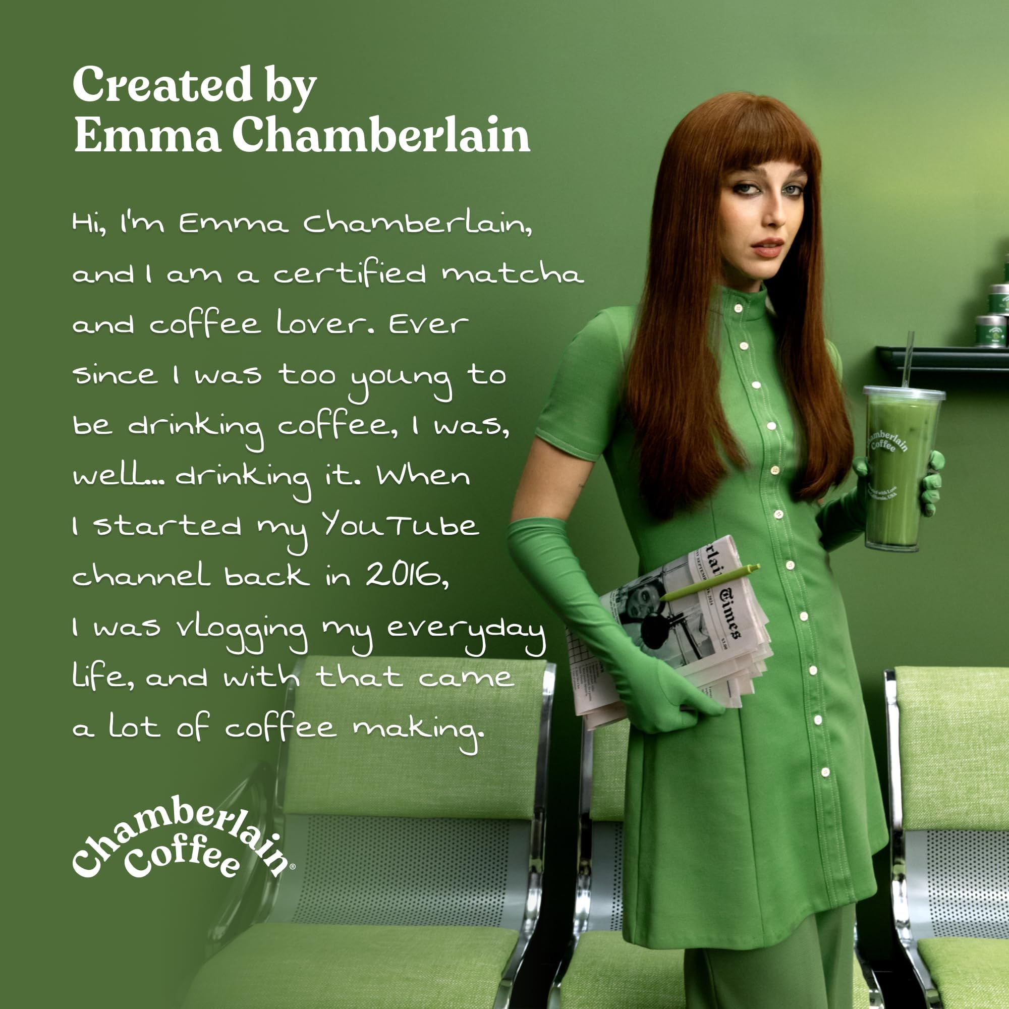 Madagascar vanilla bean notes on Chamberlain Vanilla Matcha packaging
