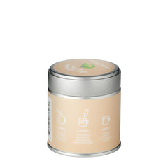 Close-up of Chamberlain Coffee Vanilla Matcha powder highlighting smooth texture for easy whisking