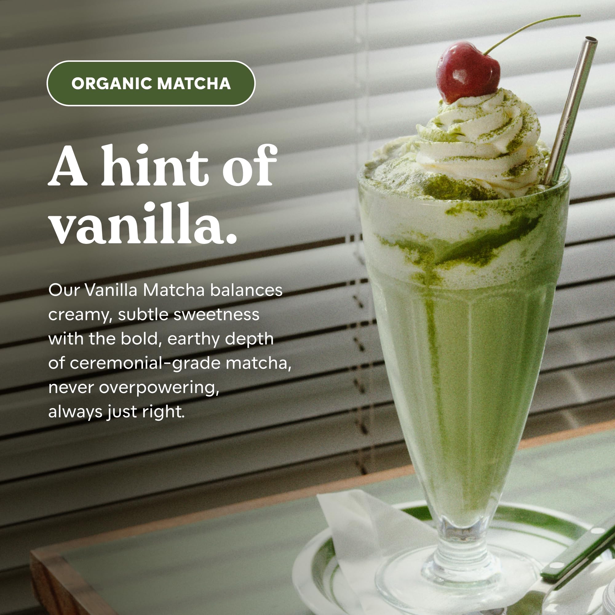 Whisking Chamberlain Vanilla Matcha for a creamy, frothy latte