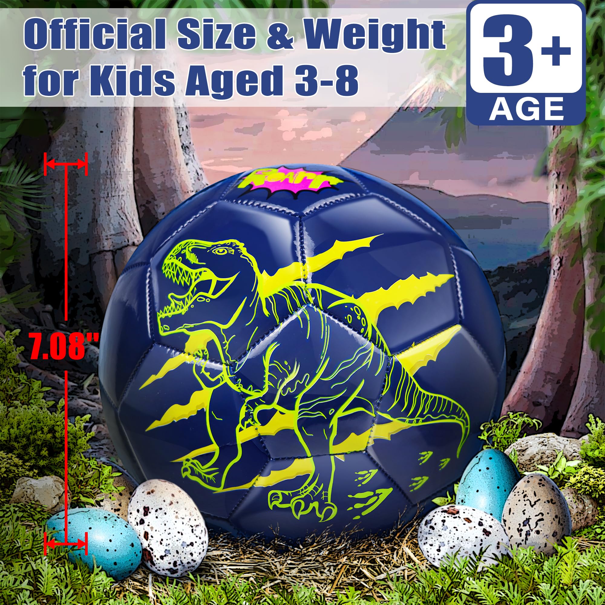 Champhox Size 3 soccer ball soft touch for beginner players.