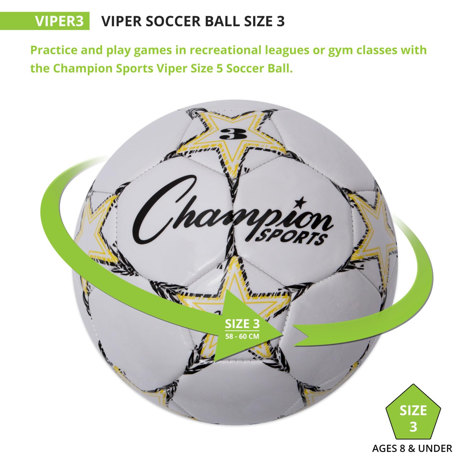 Viper Size 3 features airlock bladder for reliable shape during active practice.