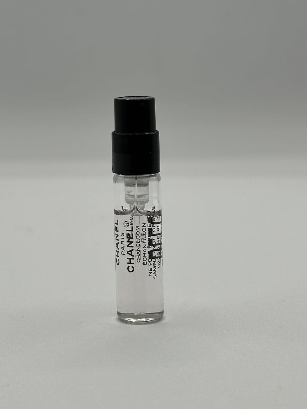 Chanel Bleu de Parfum sample front view ideal for quick scent evaluation.
