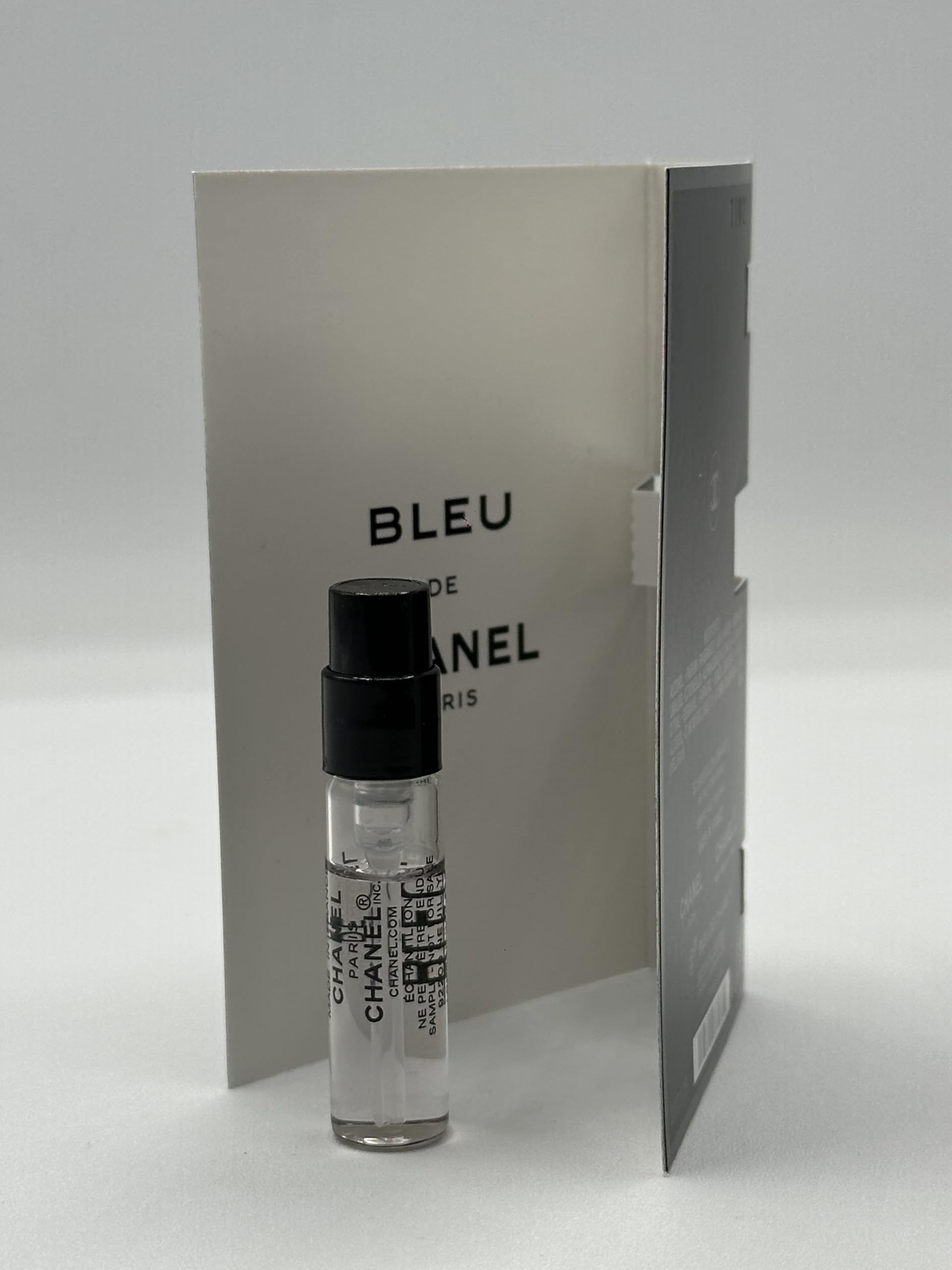 Chanel Bleu de Parfum sample packaging ready for testers and gifting options.