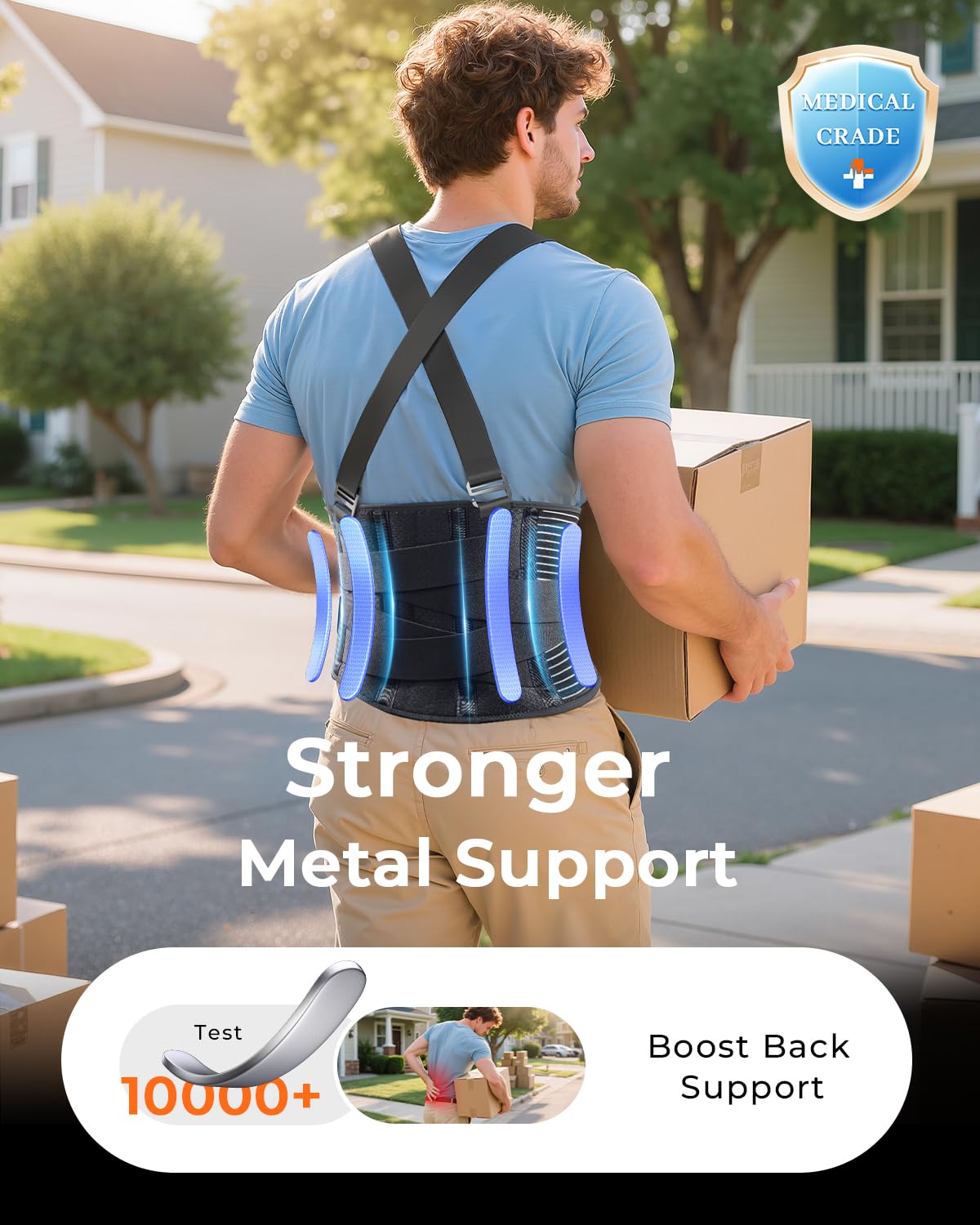 Changenow Back Brace aluminum support bars enhance spine stability