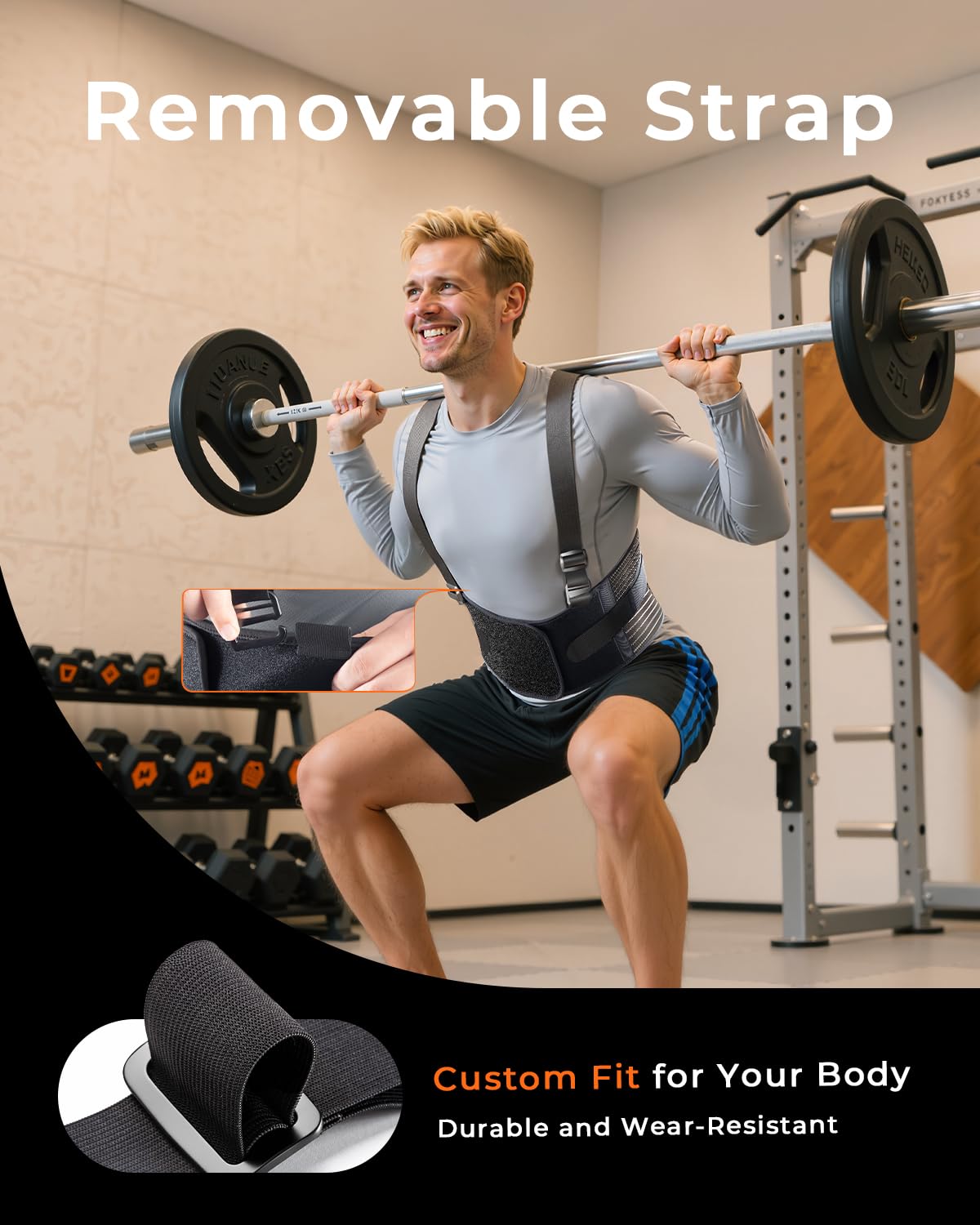 Changenow Back Brace anti-slip strip prevents shifting during activity