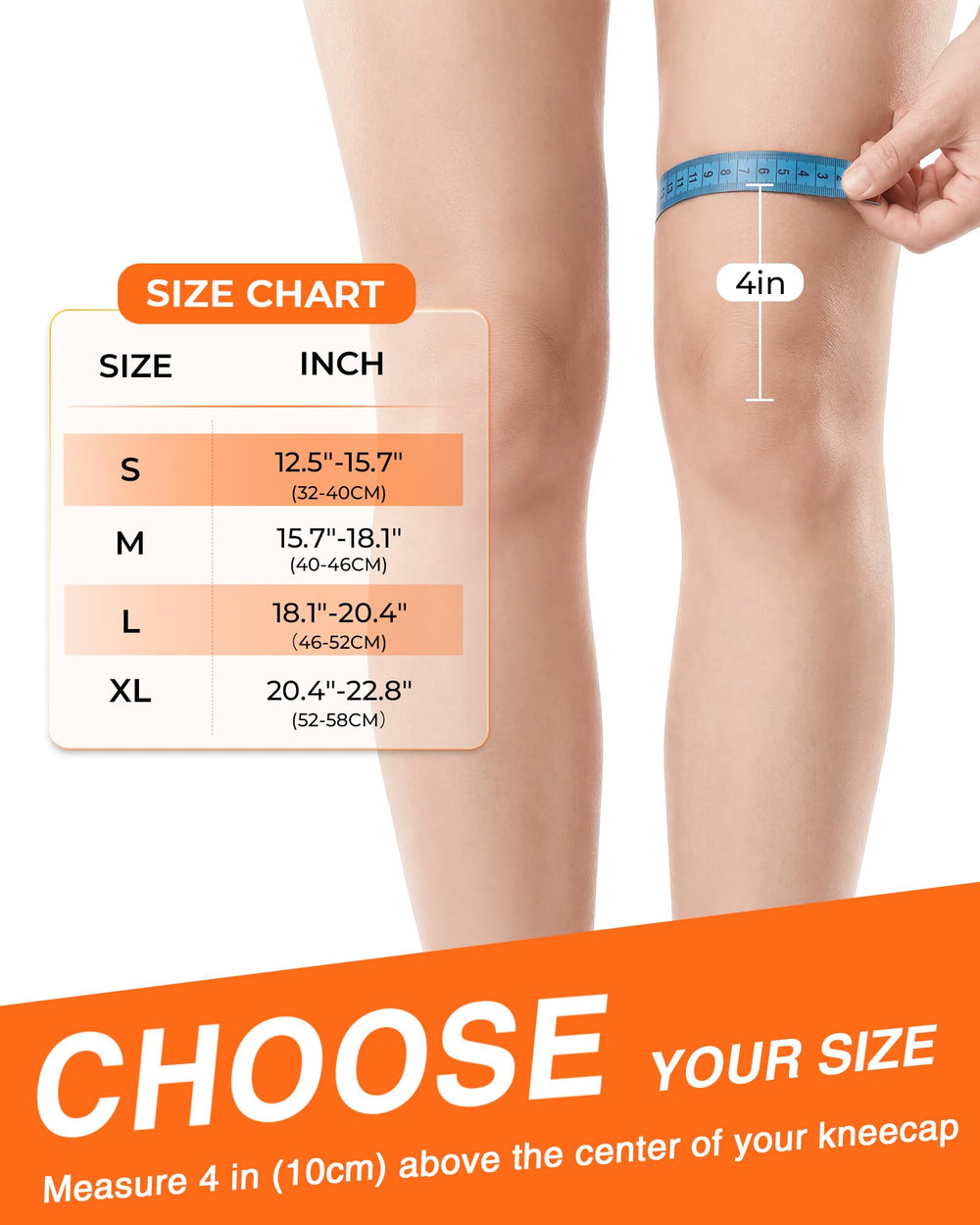 Changenow knee brace full-wrap closure easy to put on and secure.