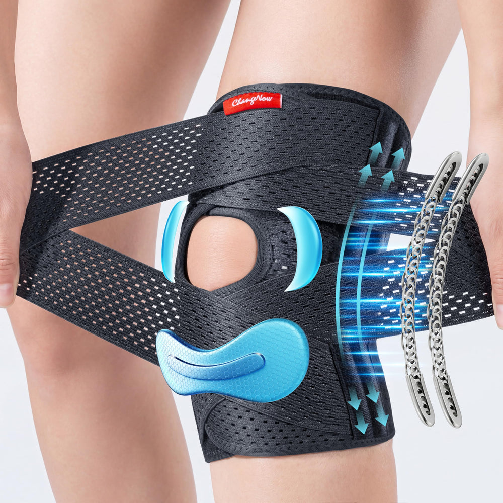 Changenow knee brace with side stabilizers improves daily stability.