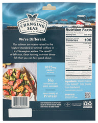 Changing Seas cold smoked salmon sliced over crackers, ideal for easy canapés.