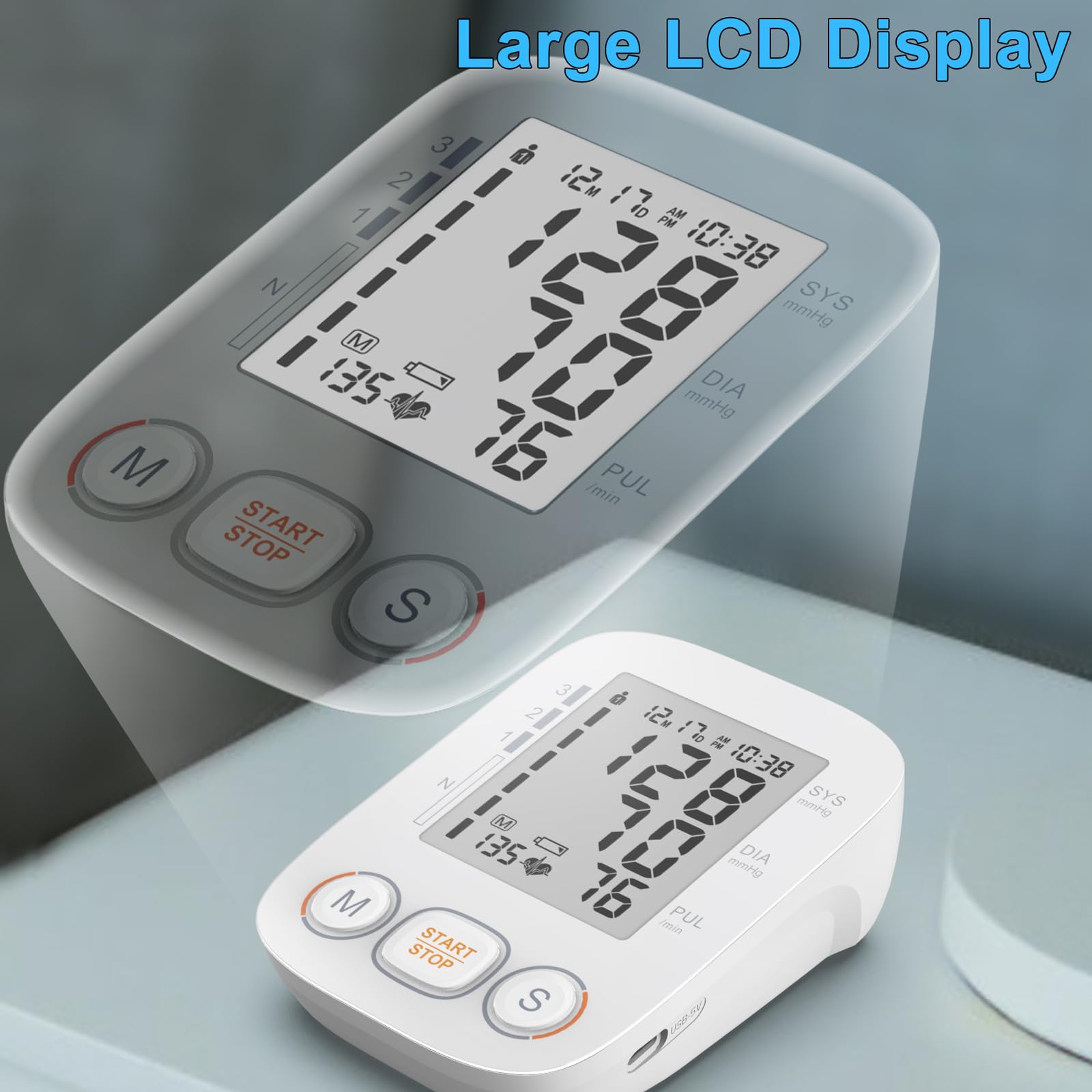 CHANI blood pressure monitor dual user mode stores readings for two people