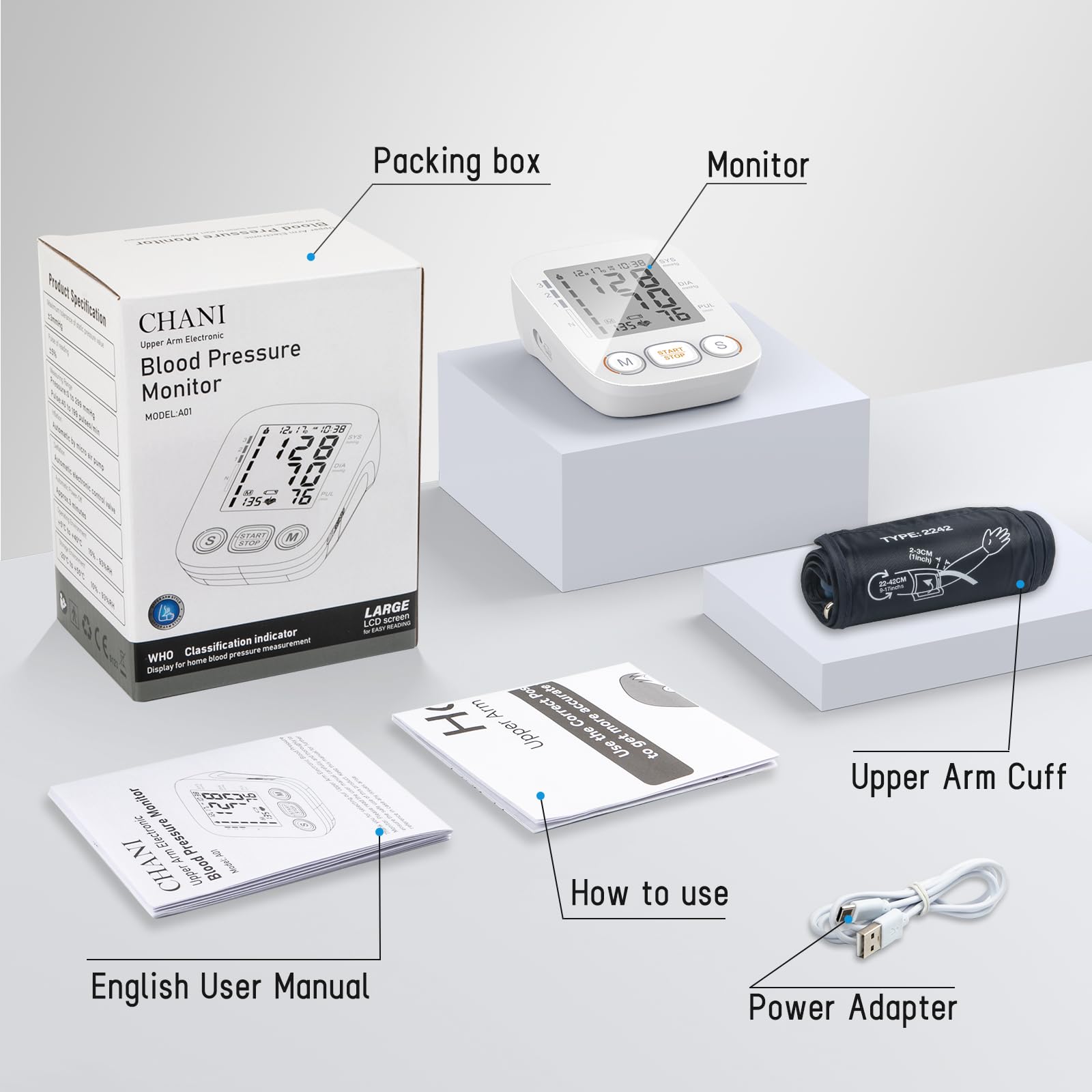 CHANI BP monitor stores up to 199 readings per user for trend tracking