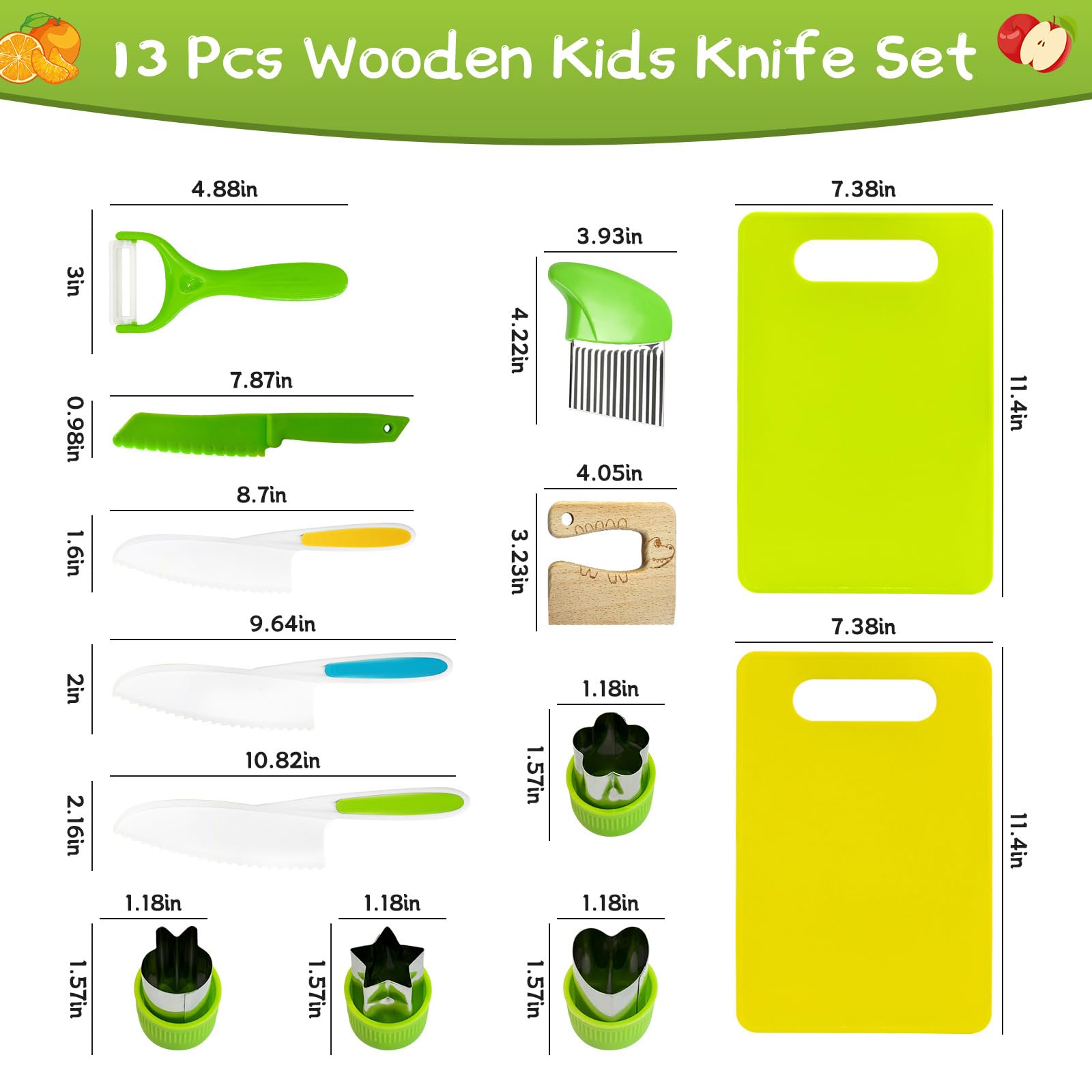 Chanking Kids Safe Knife Set crinkle-cutter focus promotes gentle, controlled cuts