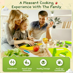 Chanking Kids Safe Knife Set cutting-boards focus encourages hands-on learning