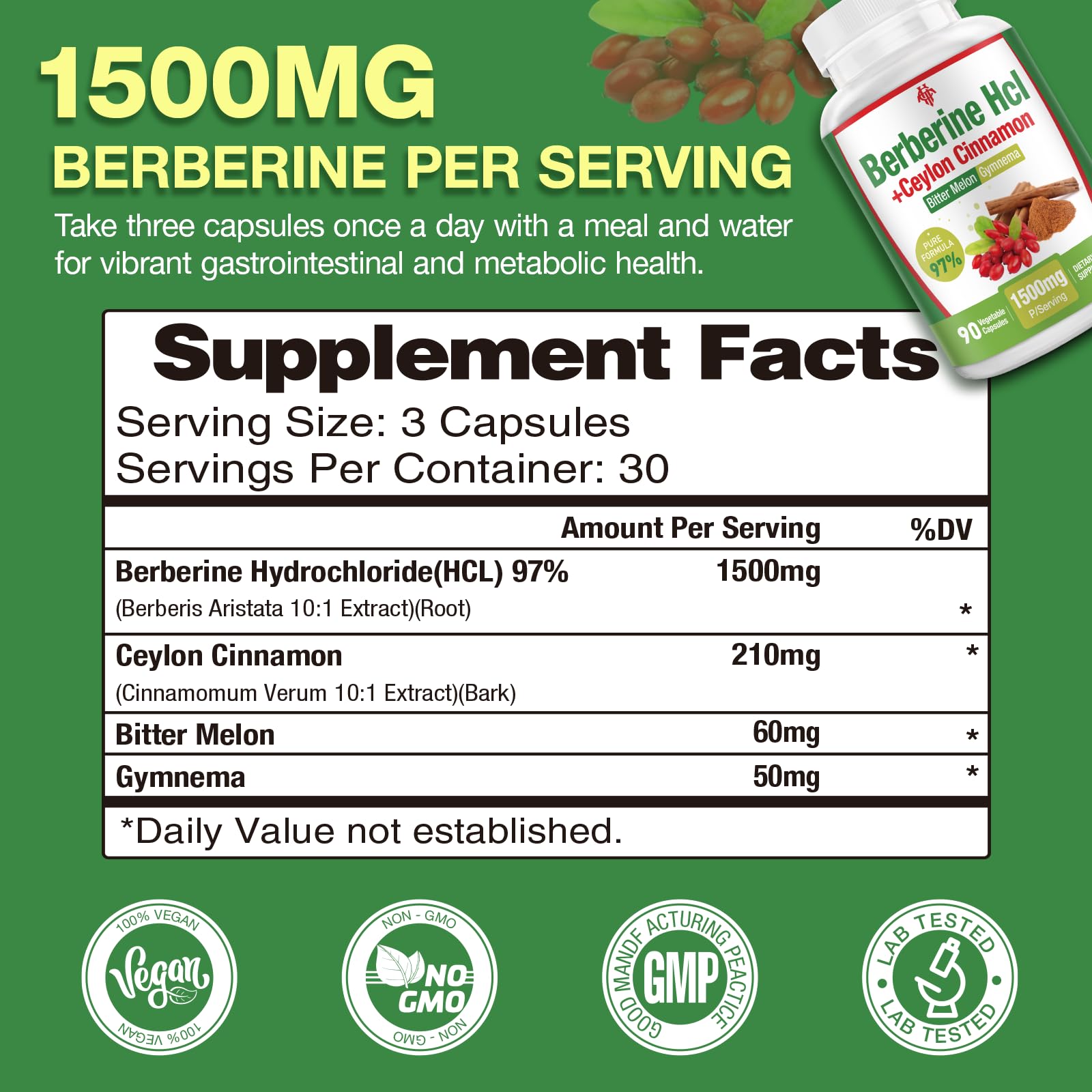 CHANUBITO Berberine daily dosing guidance for consistency.