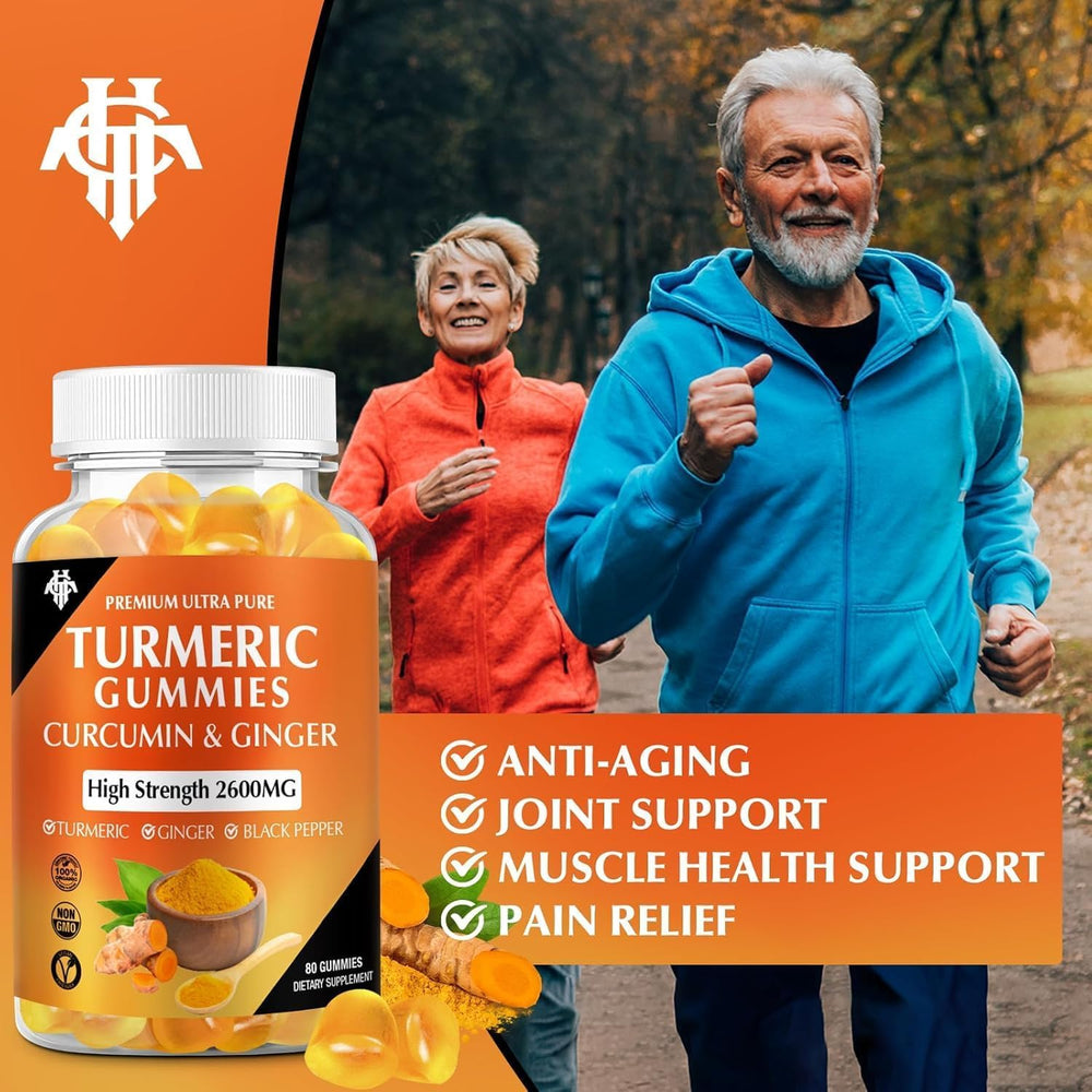 CHANUBITO turmeric curcumin gummies ingredients label featuring ginger and pepper benefits