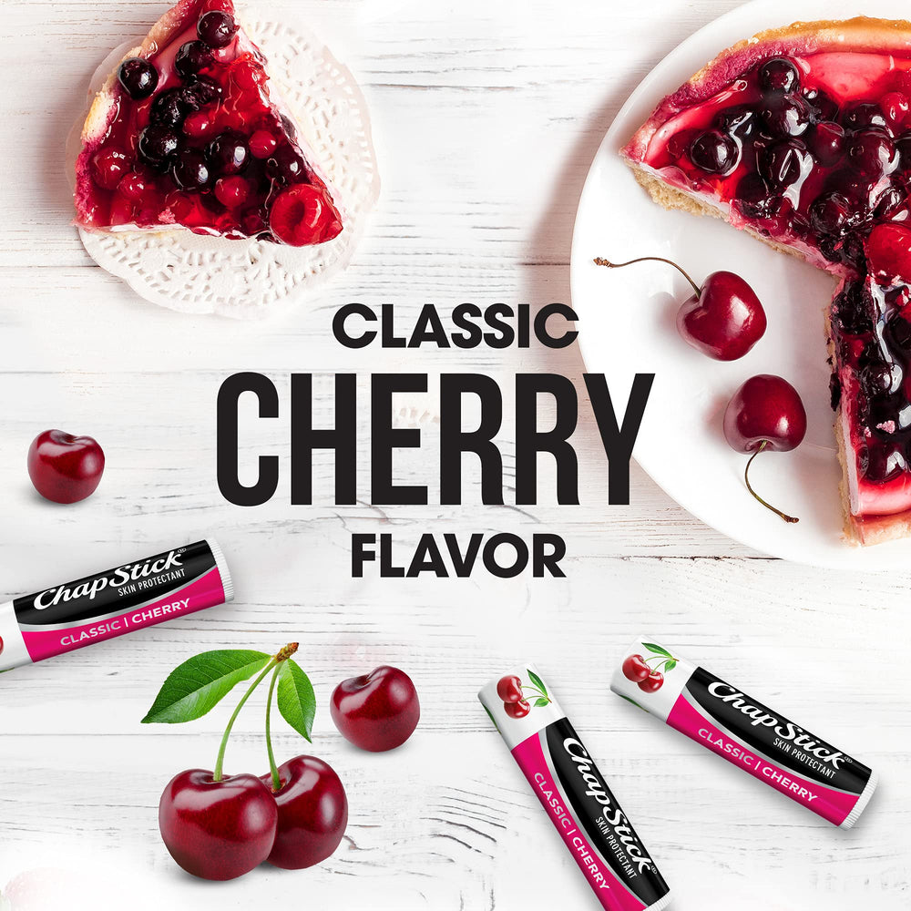 ChapStick Classic Cherry balm open tube showing smooth glide.