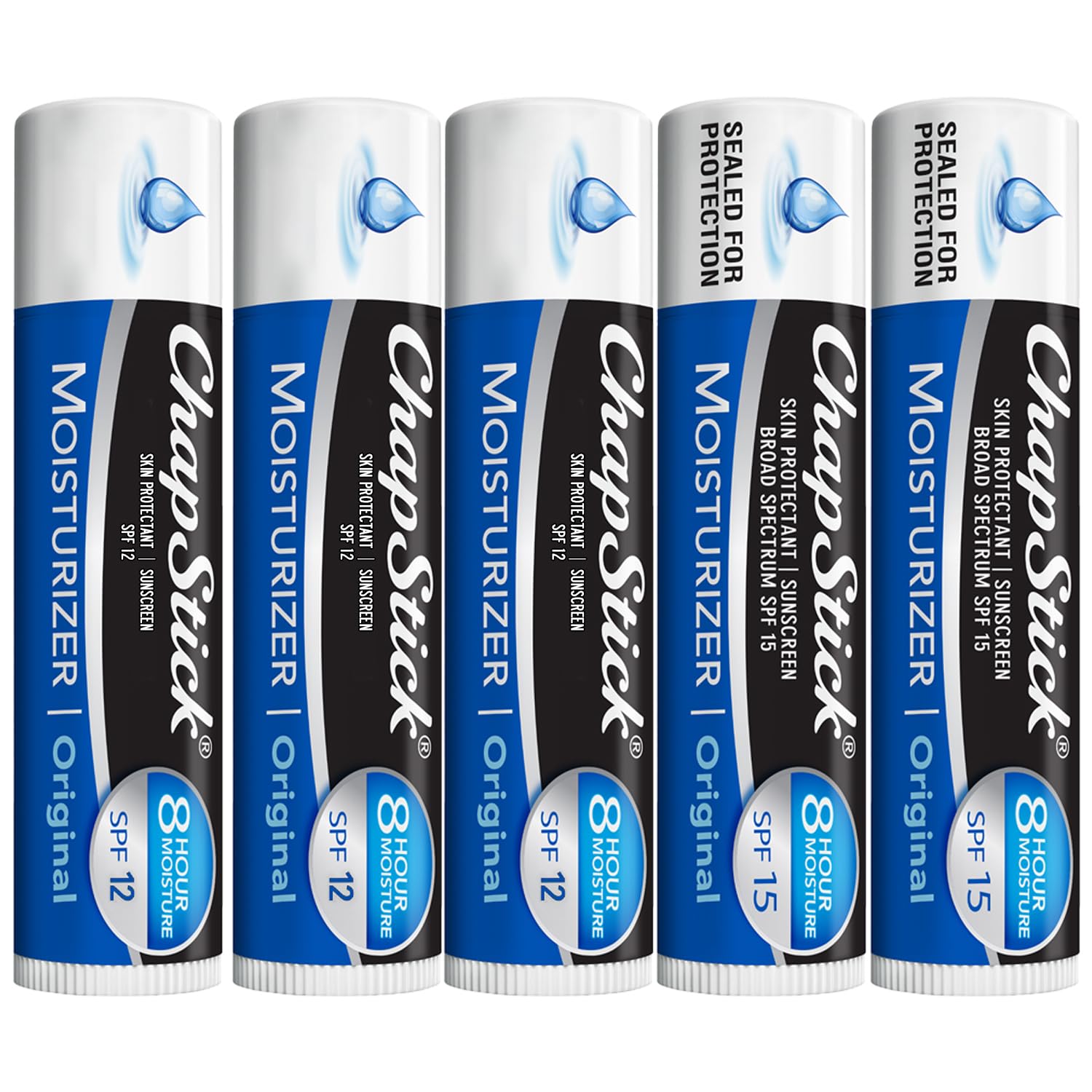 ChapStick Moisturizer 2-in-1 SPF 12 tube ready for daily sun protection.
