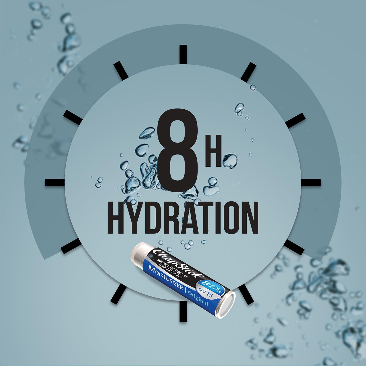 ChapStick Moisturizer 2-in-1 with aloe vera and vitamin E on lips.