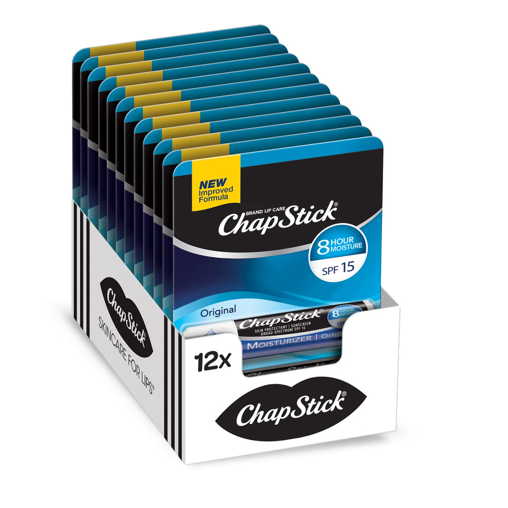 ChapStick Original Moisturizer SPF 15 tube shown for on-the-go lip protection and hydration.