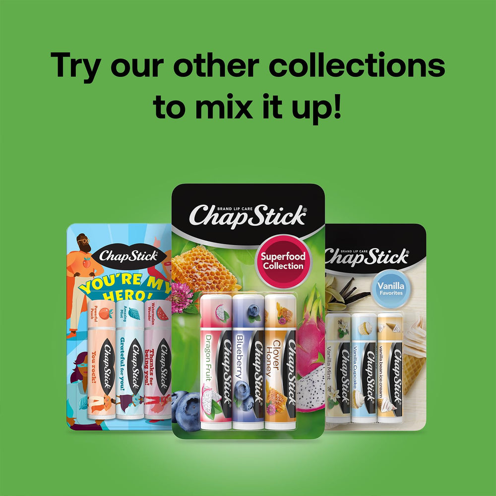 ChapStick travel-friendly tube front view highlights compact lip care for pockets