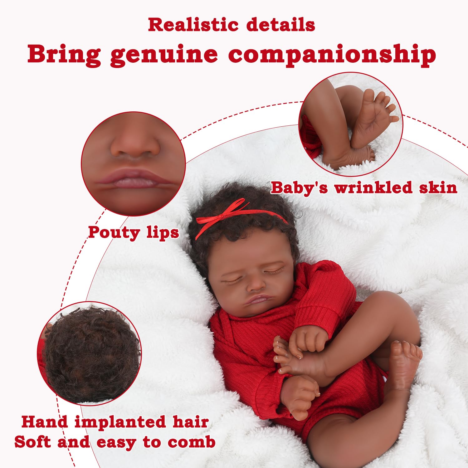 CHAREX reborn doll hands with nail detail enhance tactile realism for pretend nurturing.