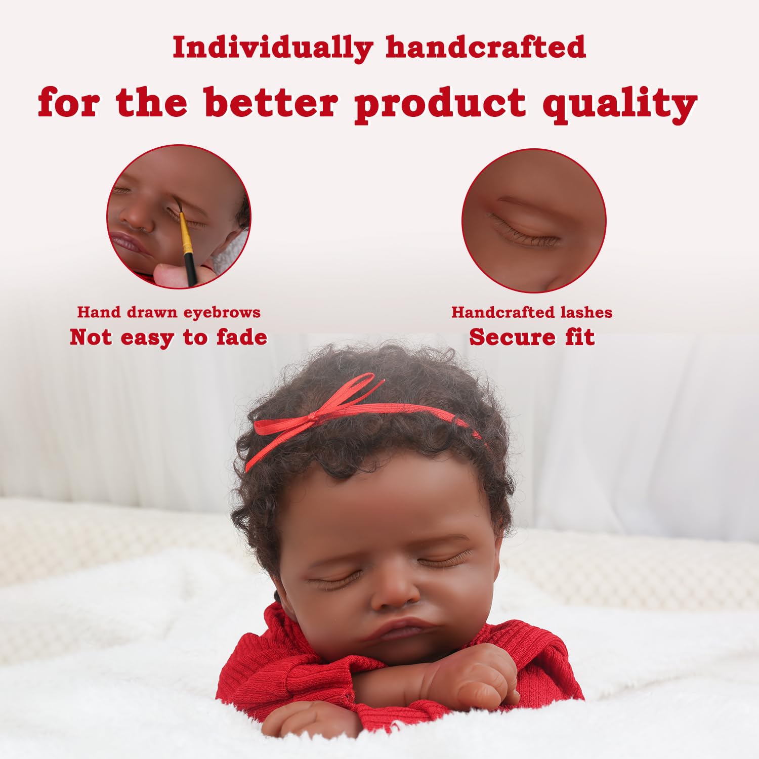 CHAREX sleeping newborn pose provides a calm, soothing scenario for bedtime role play.