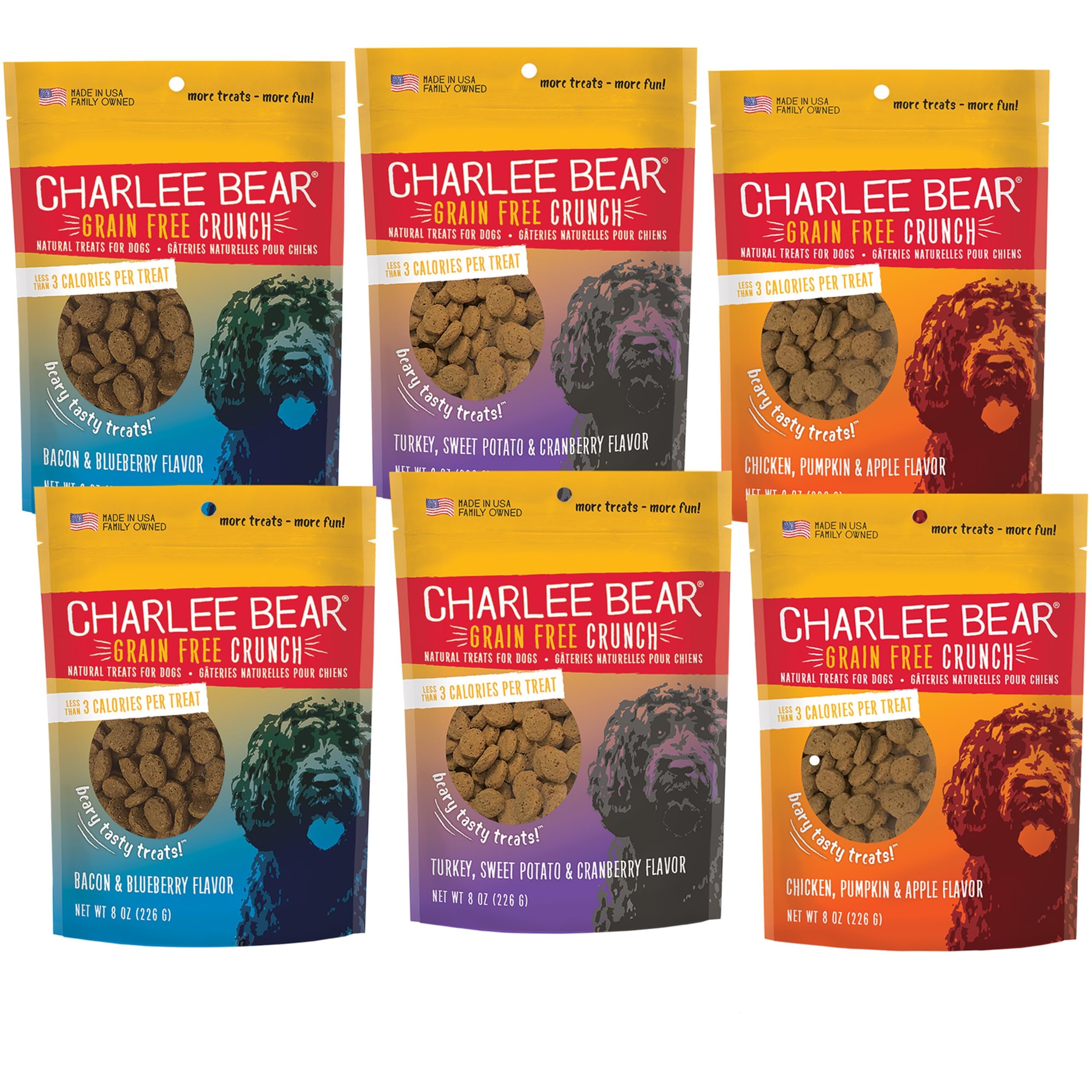 Charlee Bear crunchy training treats, 3 kcal bites ideal for frequent rewards