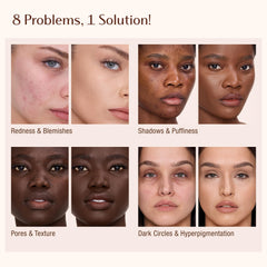 Swatches showing 34 AIRtrue shades for Charlotte Tilbury concealer