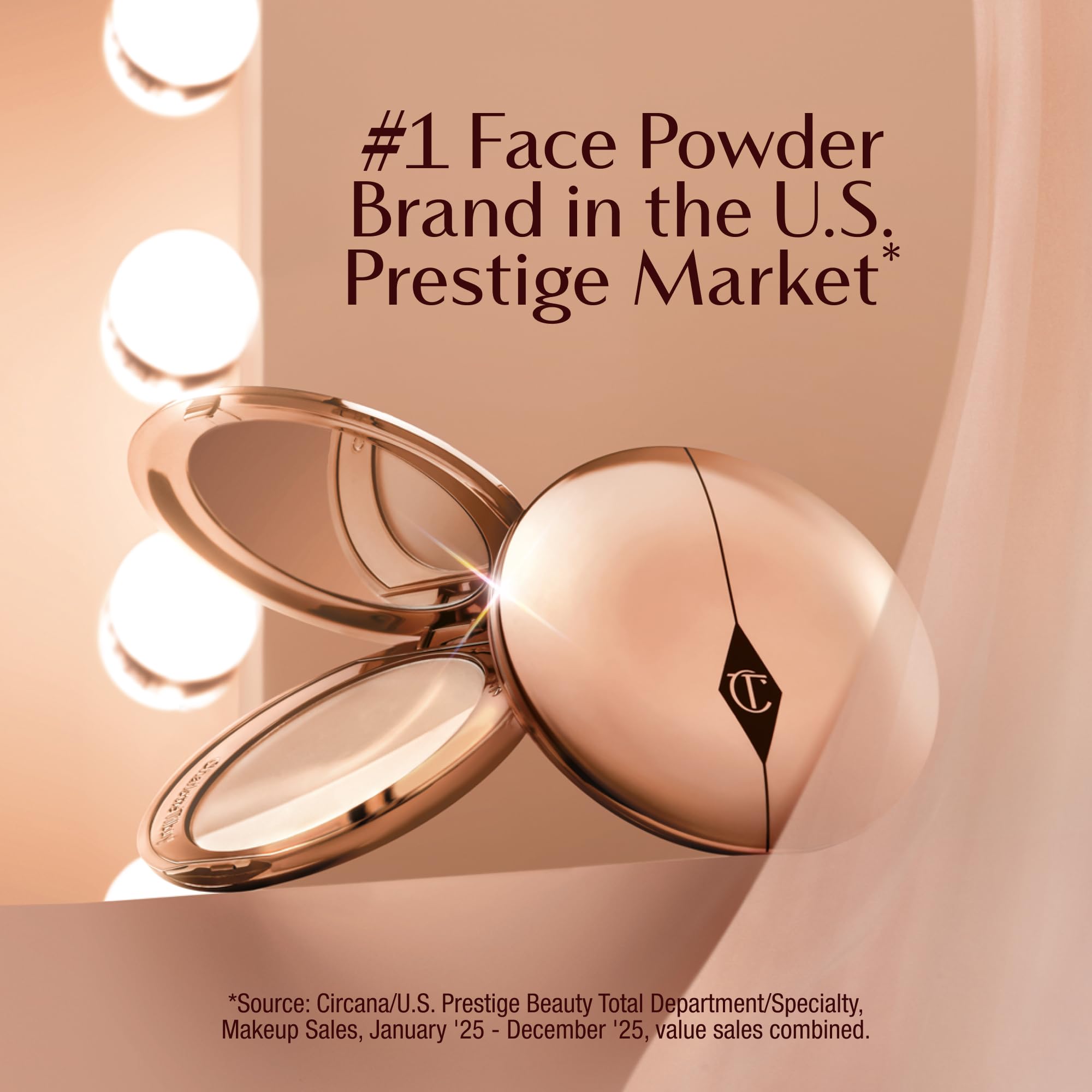 Charlotte Tilbury Airbrush Flawless Finish Powder provides a matte finish with lasting wear.