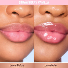 Charlotte Tilbury Healthy Glow Nectar Lip Oil glossy swipe shows sheer color for vibrant glow