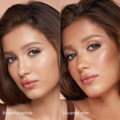 Cushion applicator of Hollywood Contour Wand enables precise, mess-free contour application.