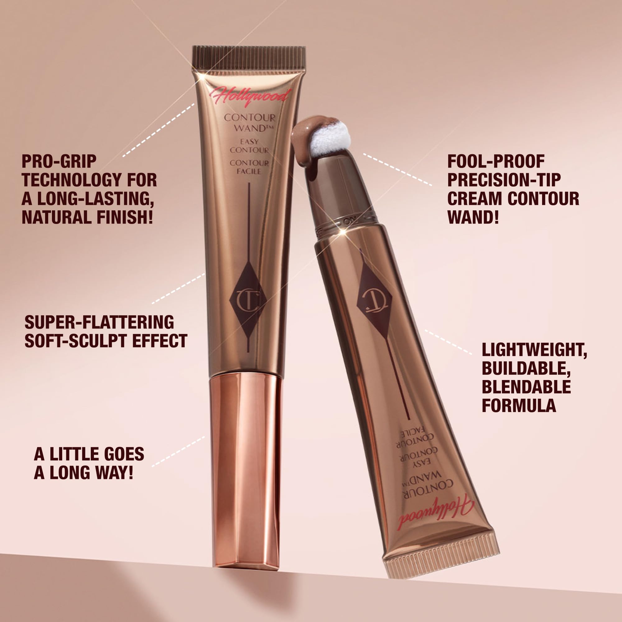 Jawline contour with the wand sharpens definition while remaining lightweight.