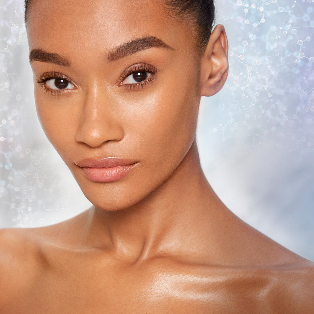 Charlotte Tilbury Invisible UV Flawless Primer hydration close-up shows hyaluronic acid benefits.