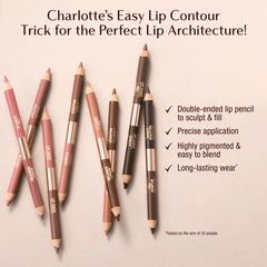 Charlotte Tilbury Lip Cheat Contour Duo fill shade blends evenly for a creamy, comfortable lip color.