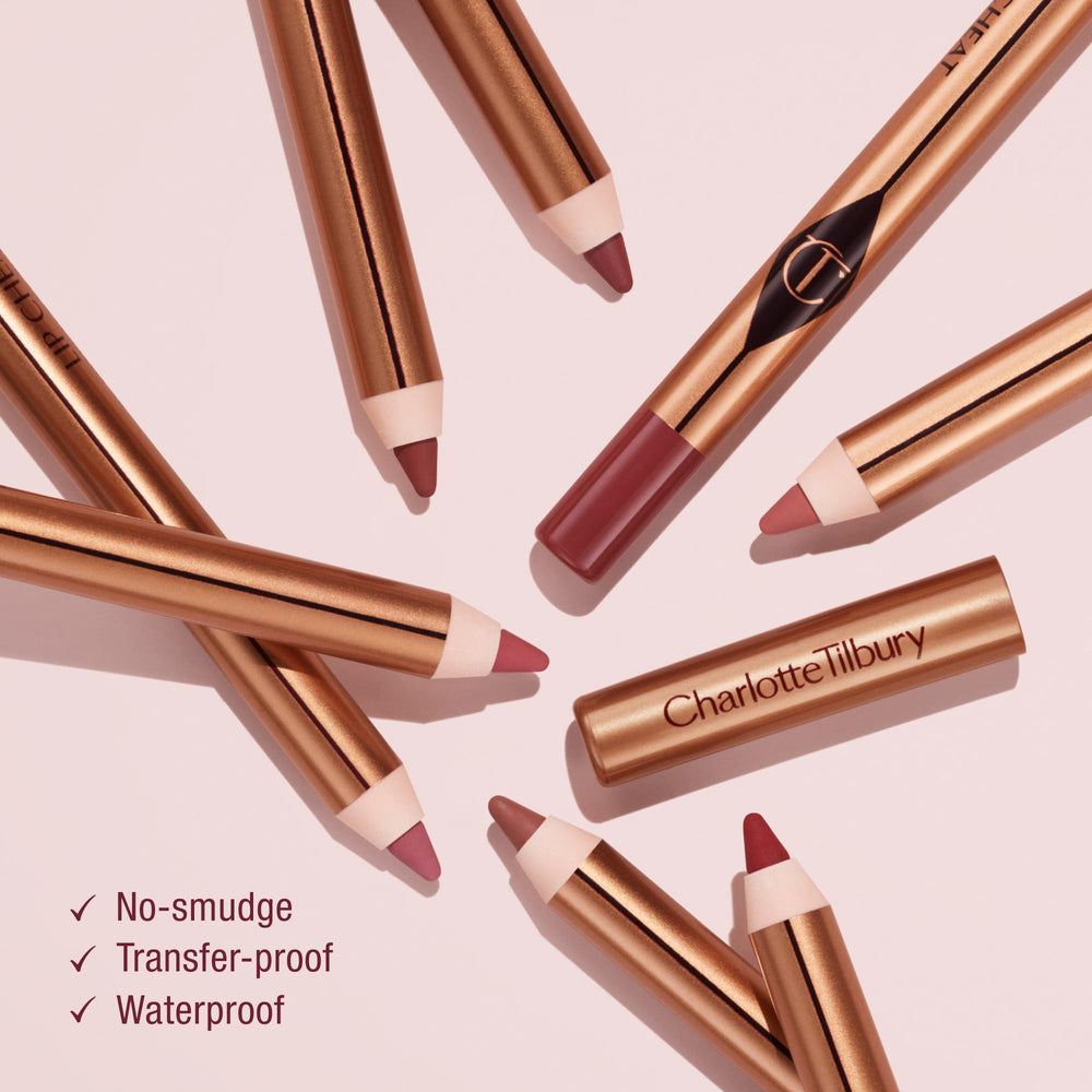 Charlotte Tilbury Lip Cheat application shot shows creamy texture for comfortable lining.