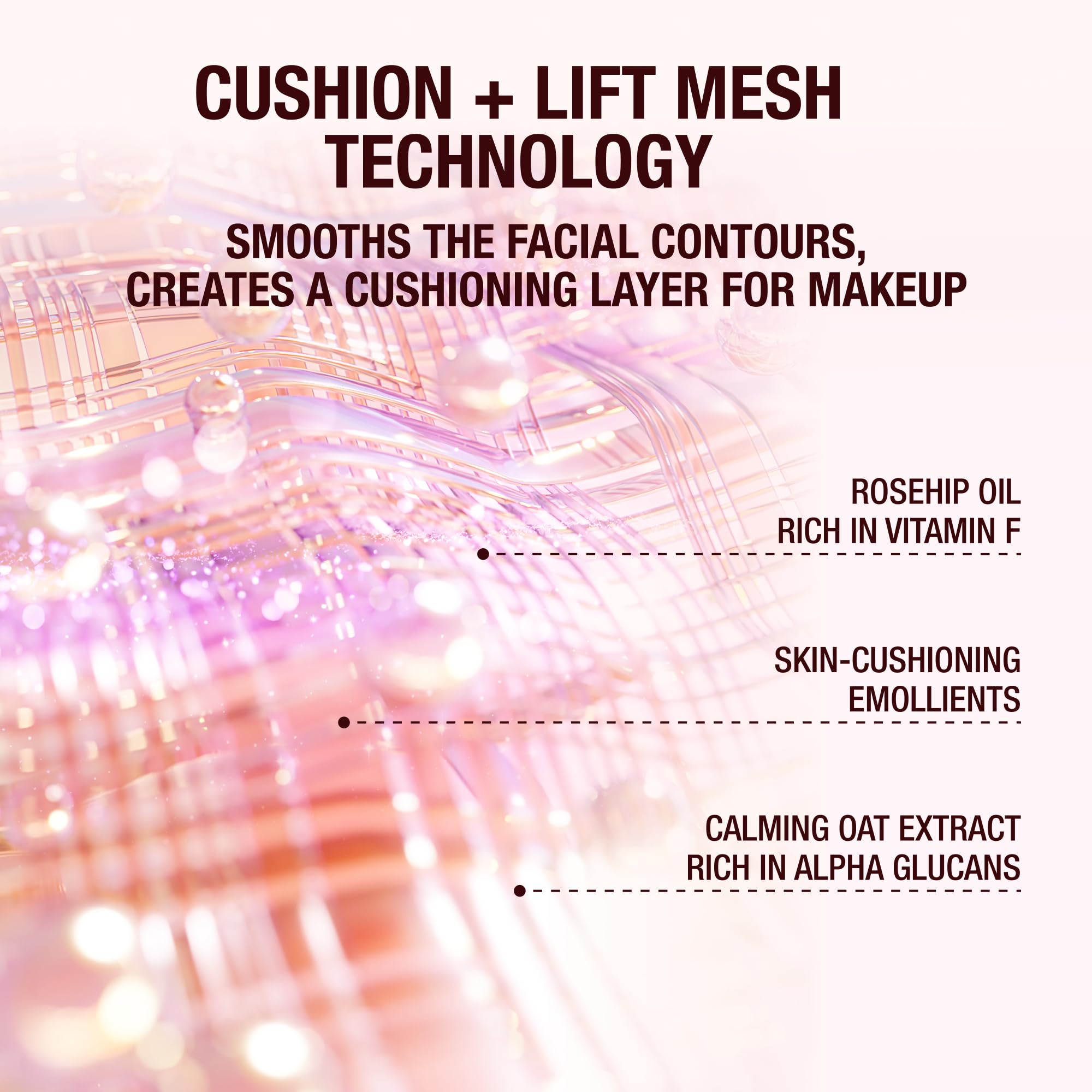Texture swatch reveals creamy cushiony finish ideal for base makeup