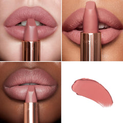 Pillow Talk Original swatch shows warm nude-pink shade with luminous matte finish