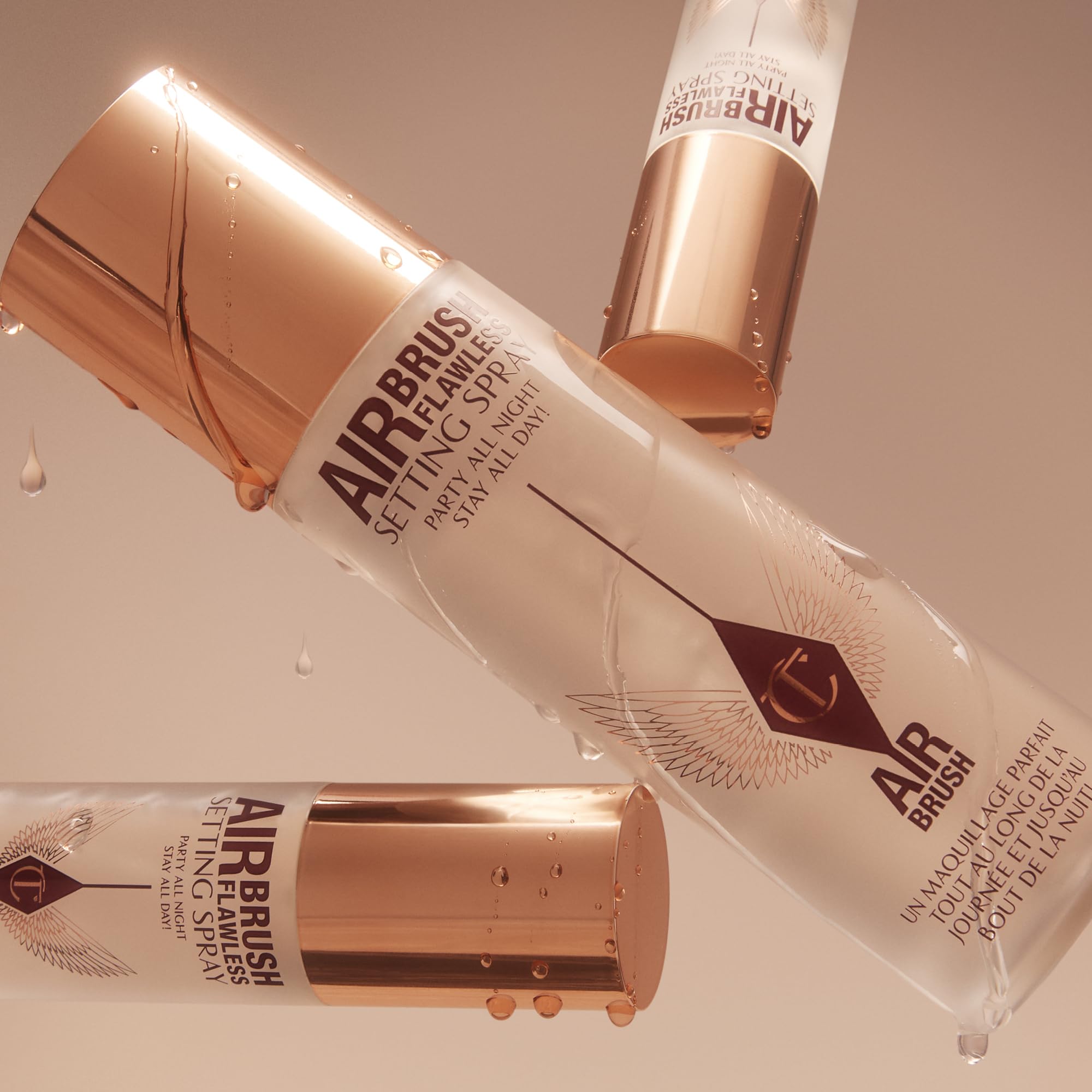 Charlotte Tilbury setting spray used as a primer before makeup for a smooth base.