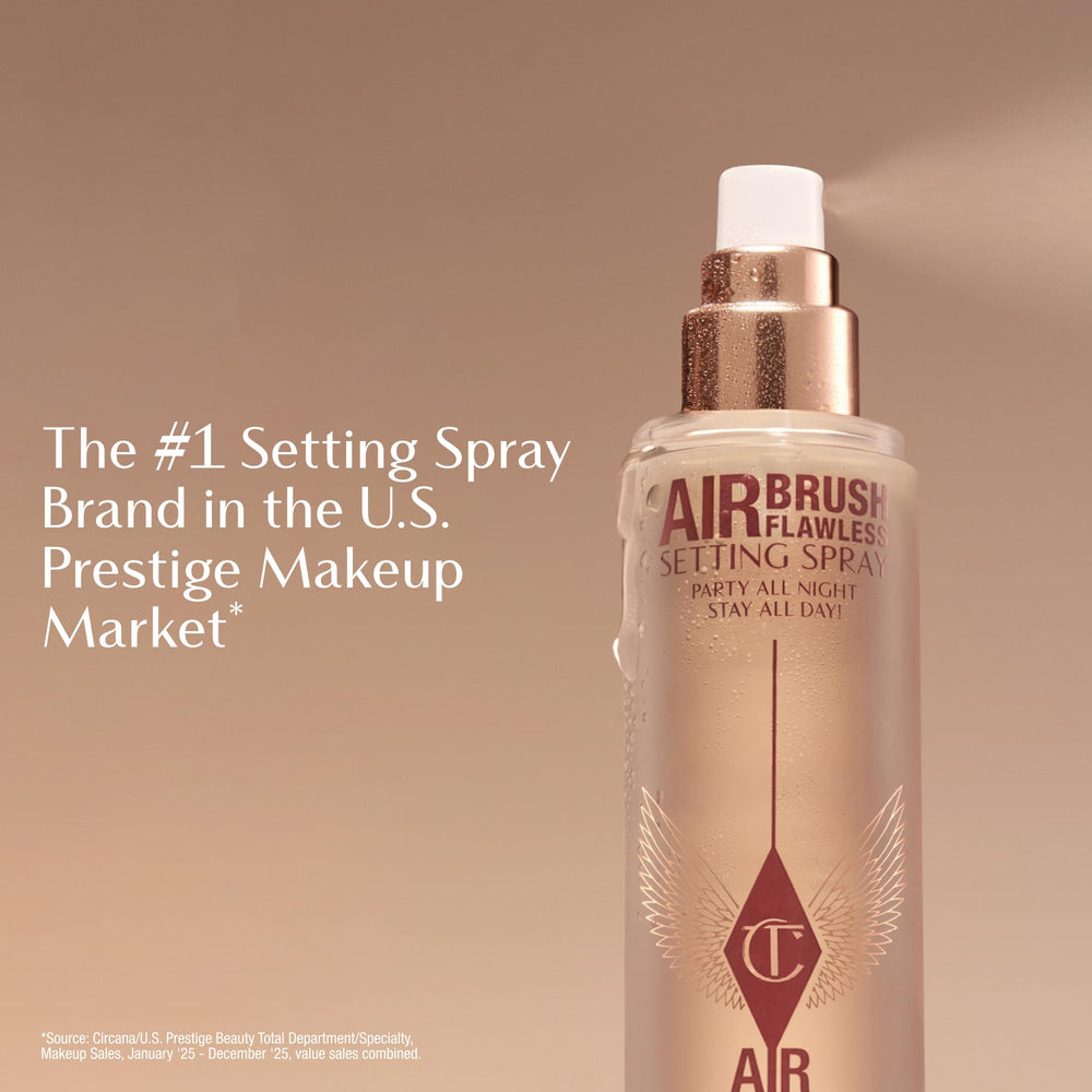 Charlotte Tilbury Setting Spray waterproof formula suited for all-day wear.