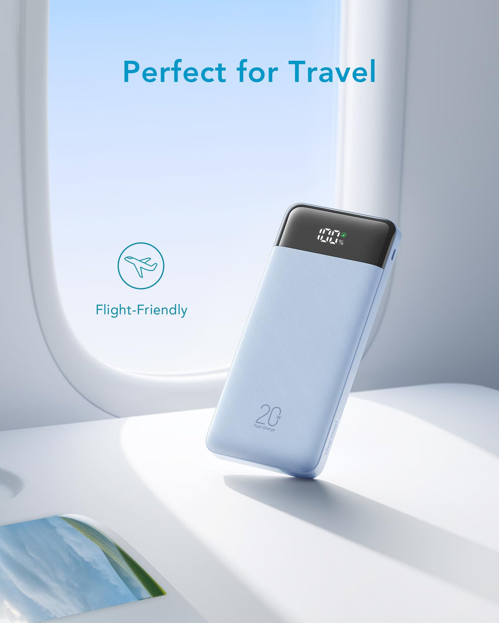 Charmast 20000mAh portable charger compact design fits pockets and bags.