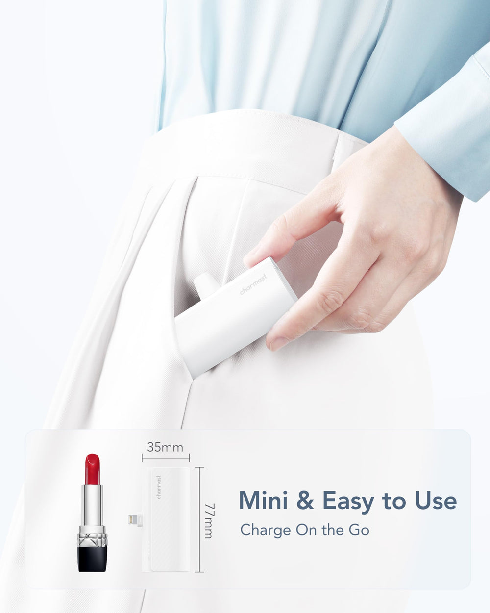 Charmast 5000mAh capacity supports multiple charges for iPhone