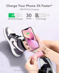 Charmast 5000mAh compact power bank in hand demonstrates easy daily topping.