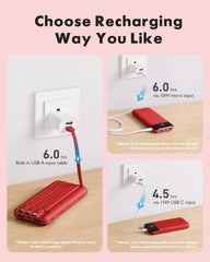 Built-in USB-C and Micro-USB cables used to charge multiple gadgets